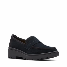 Waterproof Option Clarks Women's Calla Ease Loafer - Black Suede
