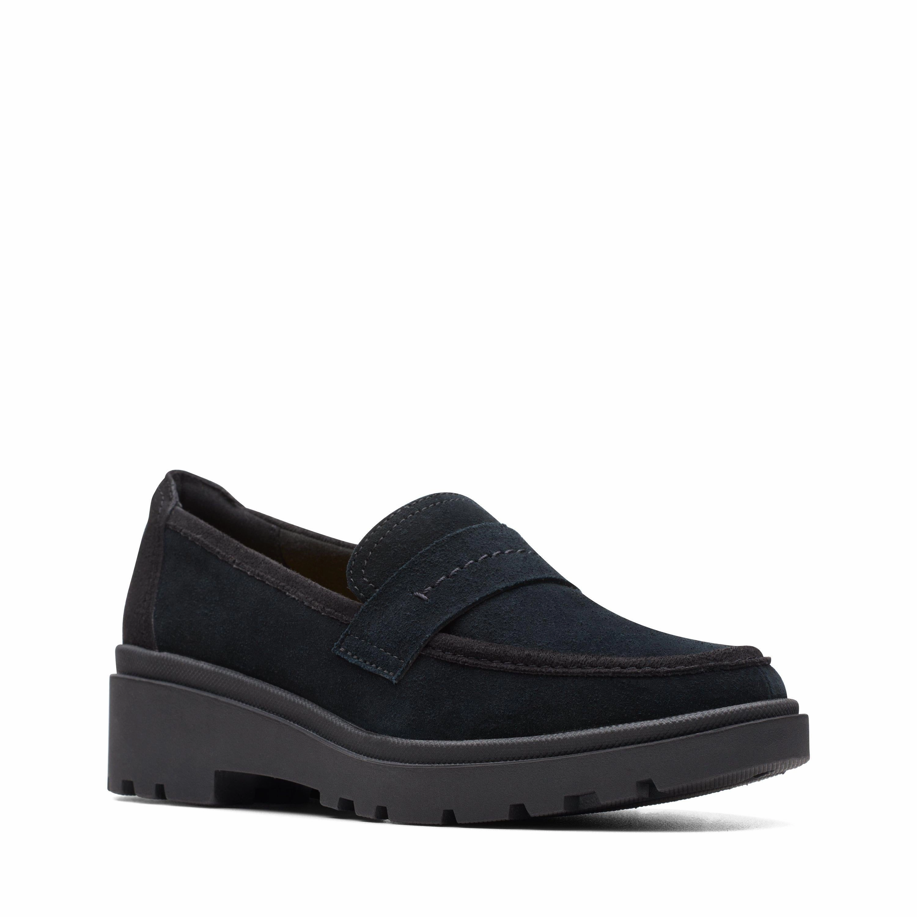 Waterproof Option Clarks Women's Calla Ease Loafer - Black Suede