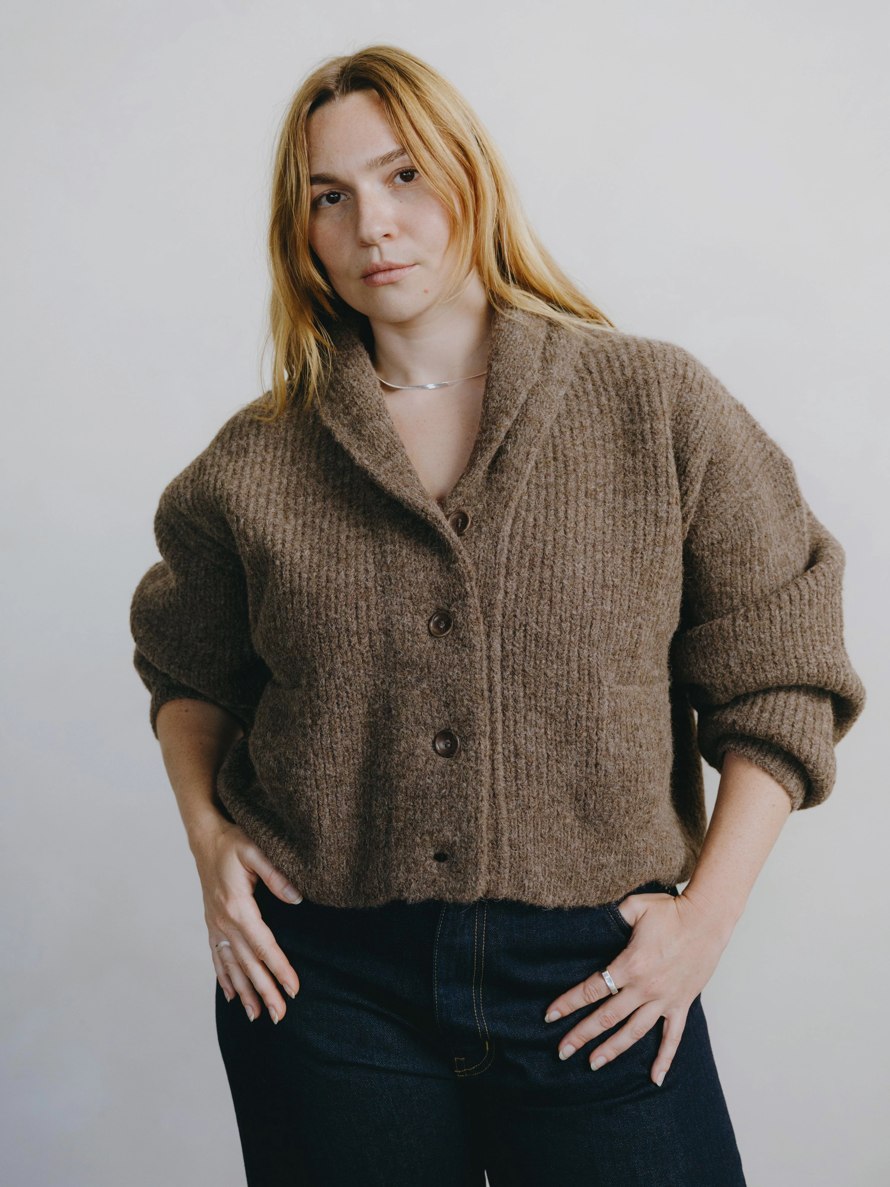 Sloan Cardigan, Alpaca Blend, Bark product promotion