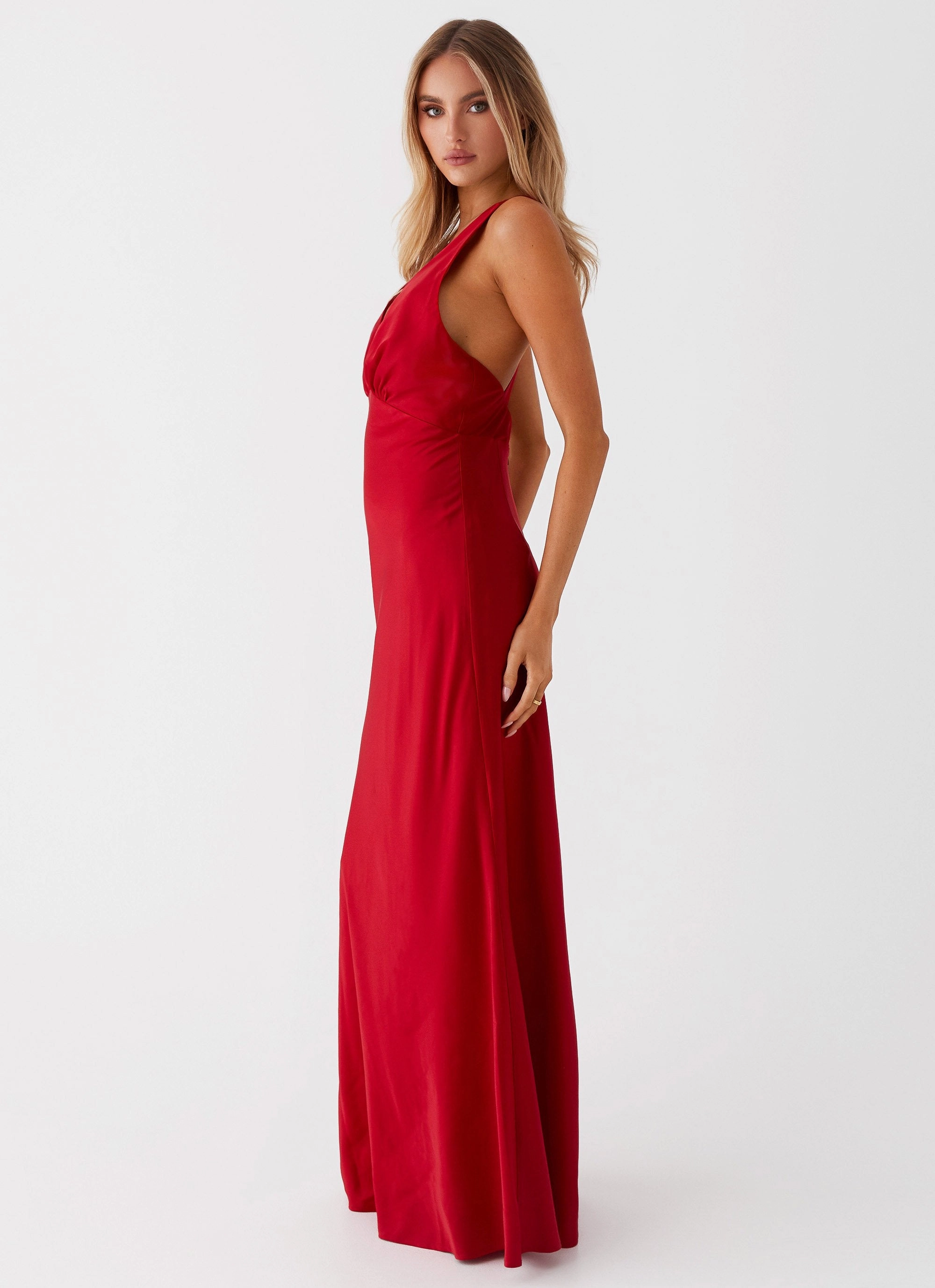 Slyvia Maxi Dress - Red Cut-Out-Detail