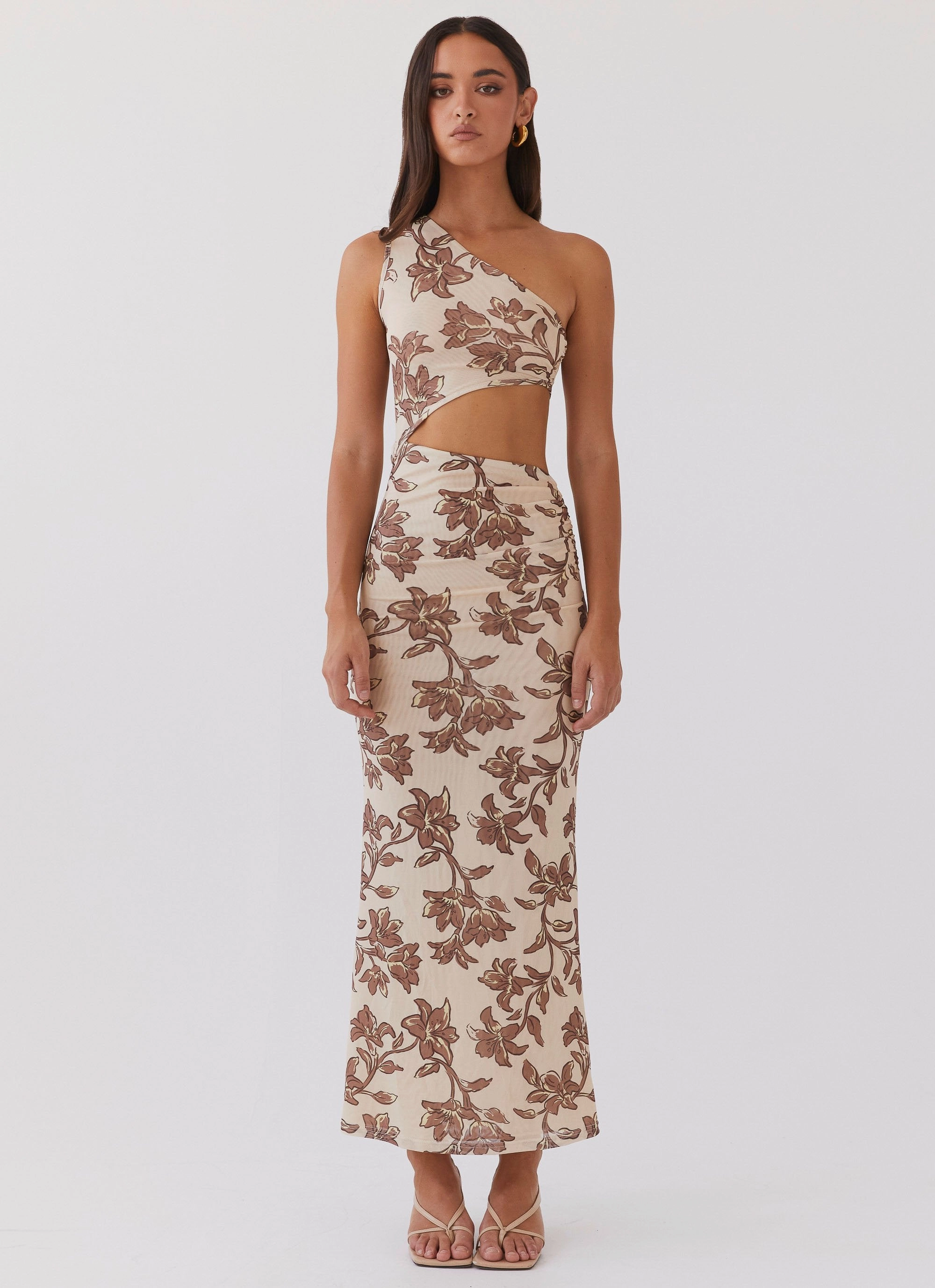 Shadows In The Sun Mesh Maxi Dress - Hazel Bloom Pure Aesthetic Easy Elegance
