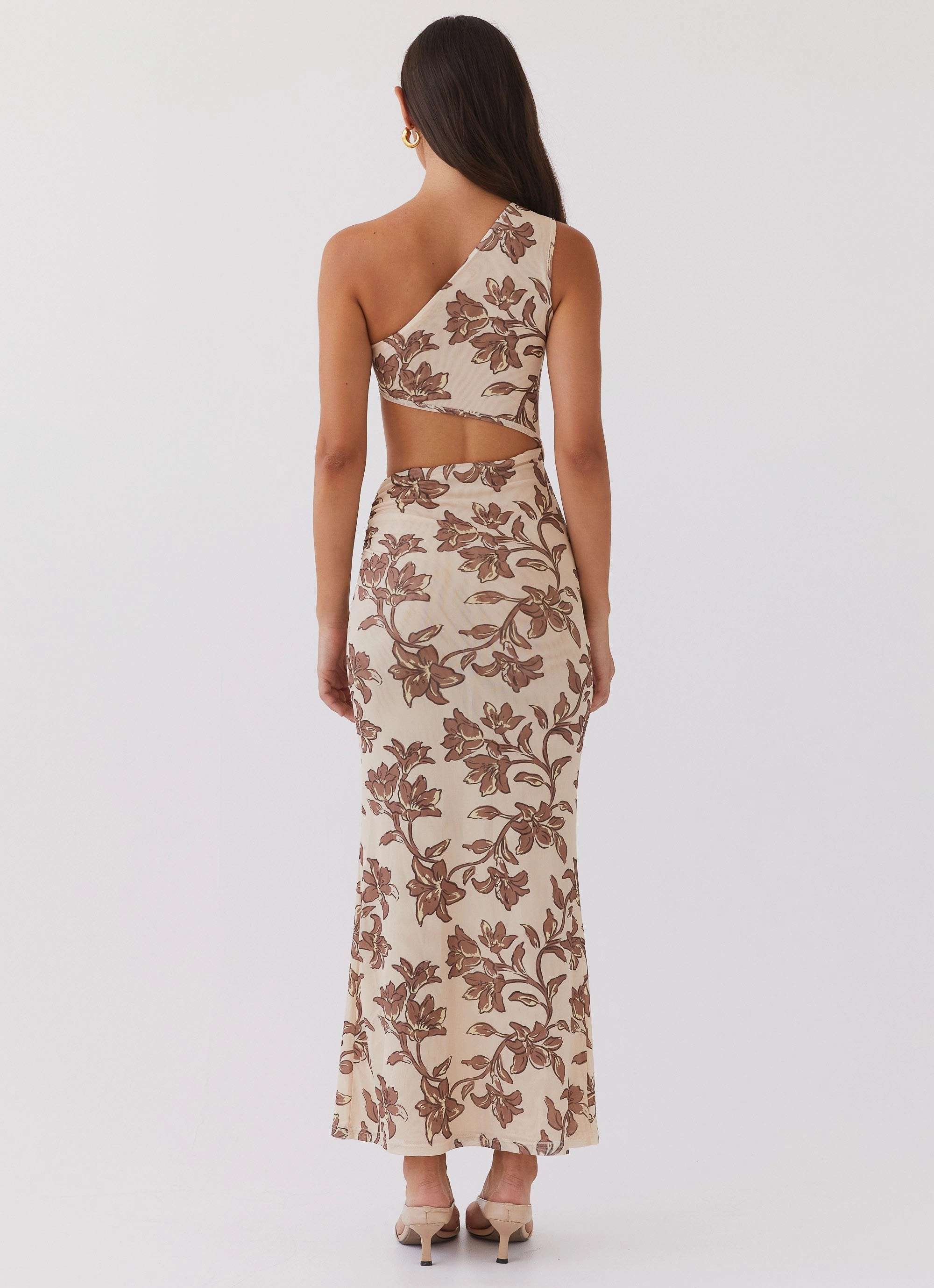 Shadows In The Sun Mesh Maxi Dress - Hazel Bloom Delicate Edge