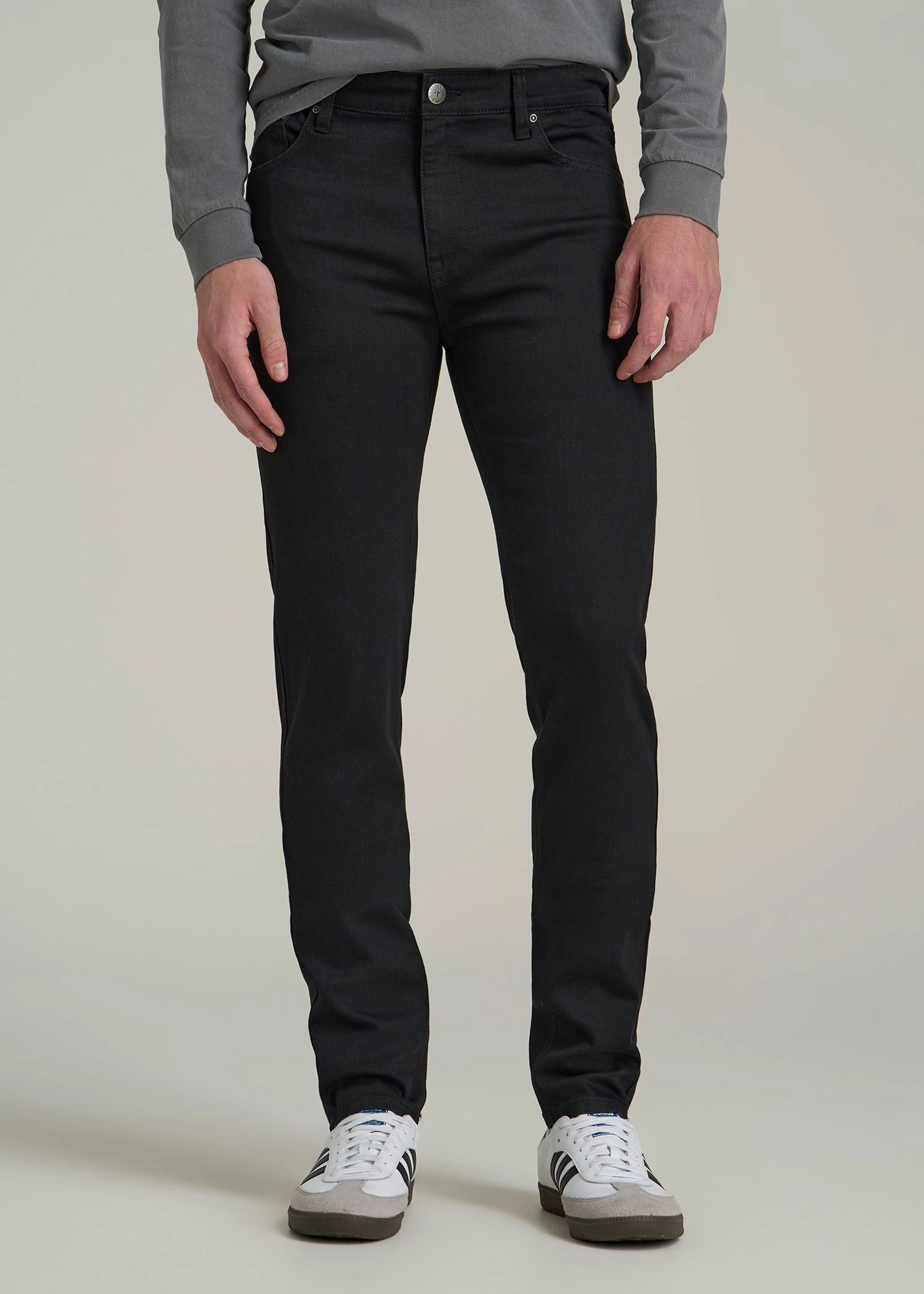 Anti Odor Fabric Treatment Travis SKINNY Jeans for Tall Men in Black