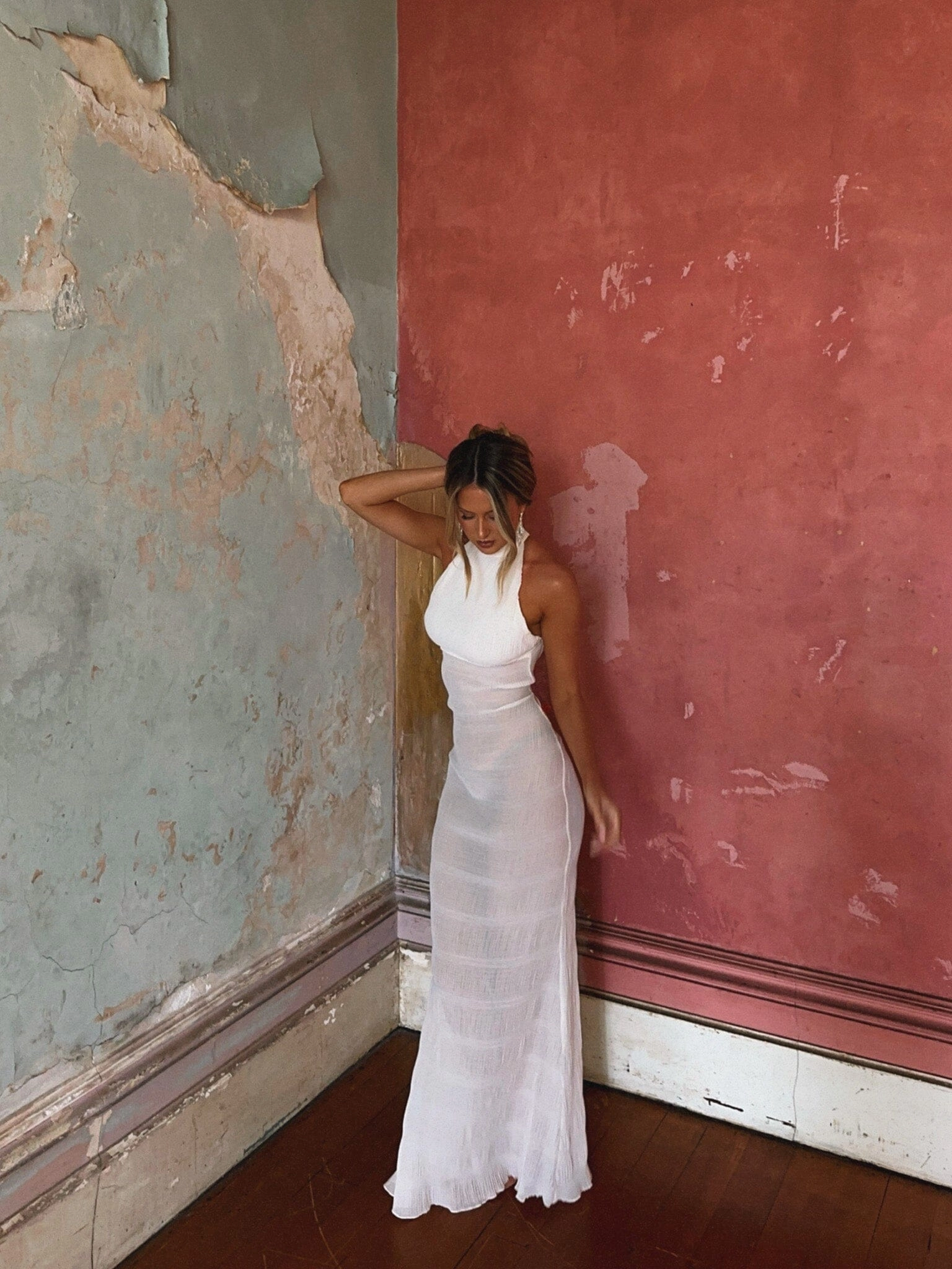 Light Fabric monochrome DIANA MAXI DRESS IVORY