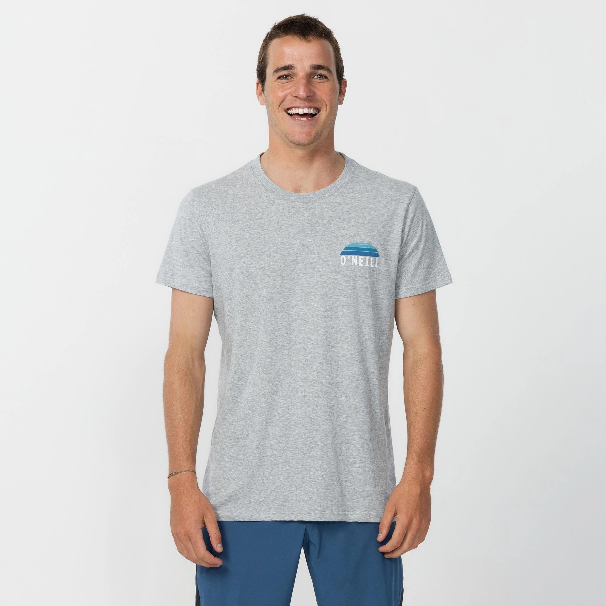 Subtle Embroidery Mountain Short Sleeve T-Shirt - Grey Marle