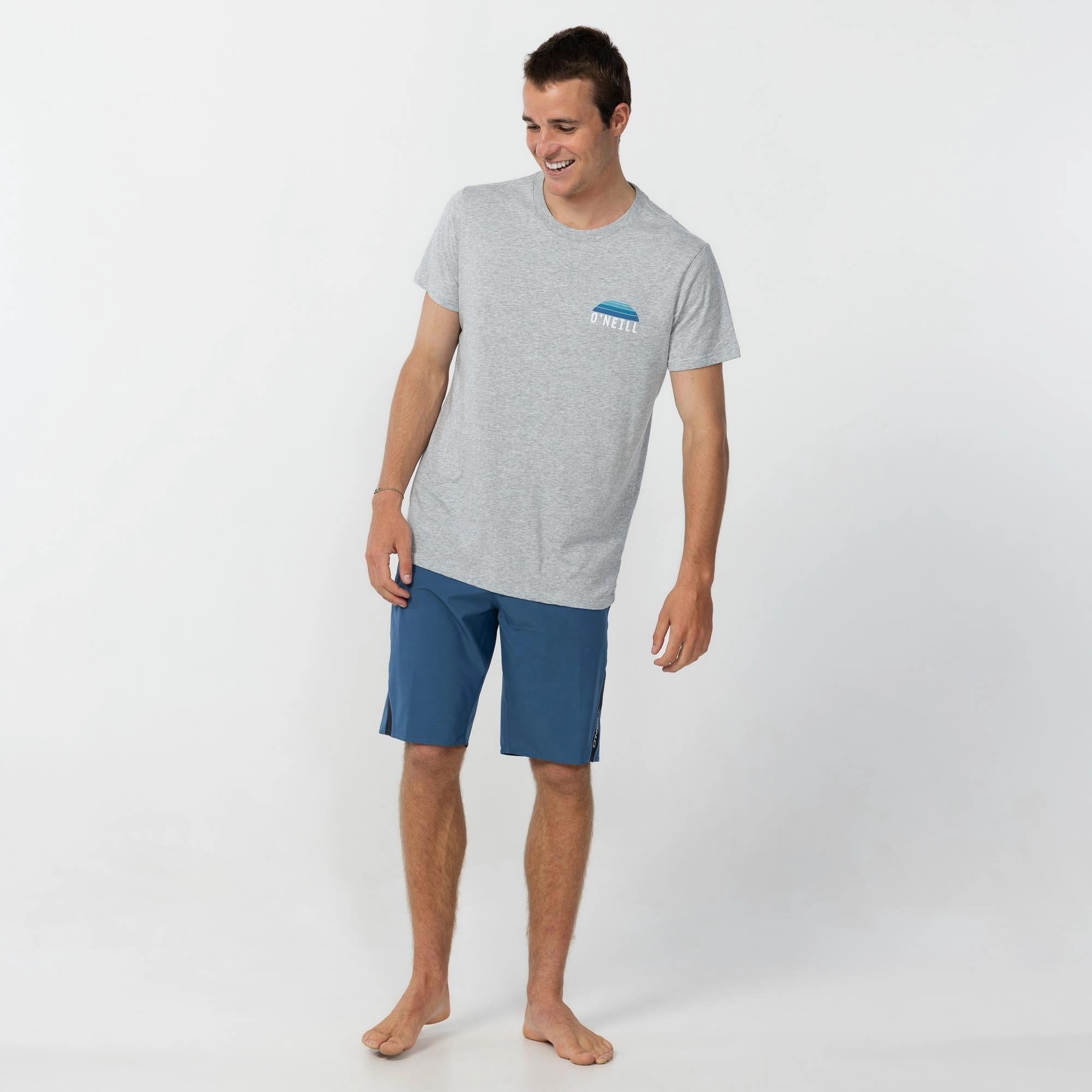Relaxing Fit MultipurposeUse Mountain Short Sleeve T-Shirt - Grey Marle