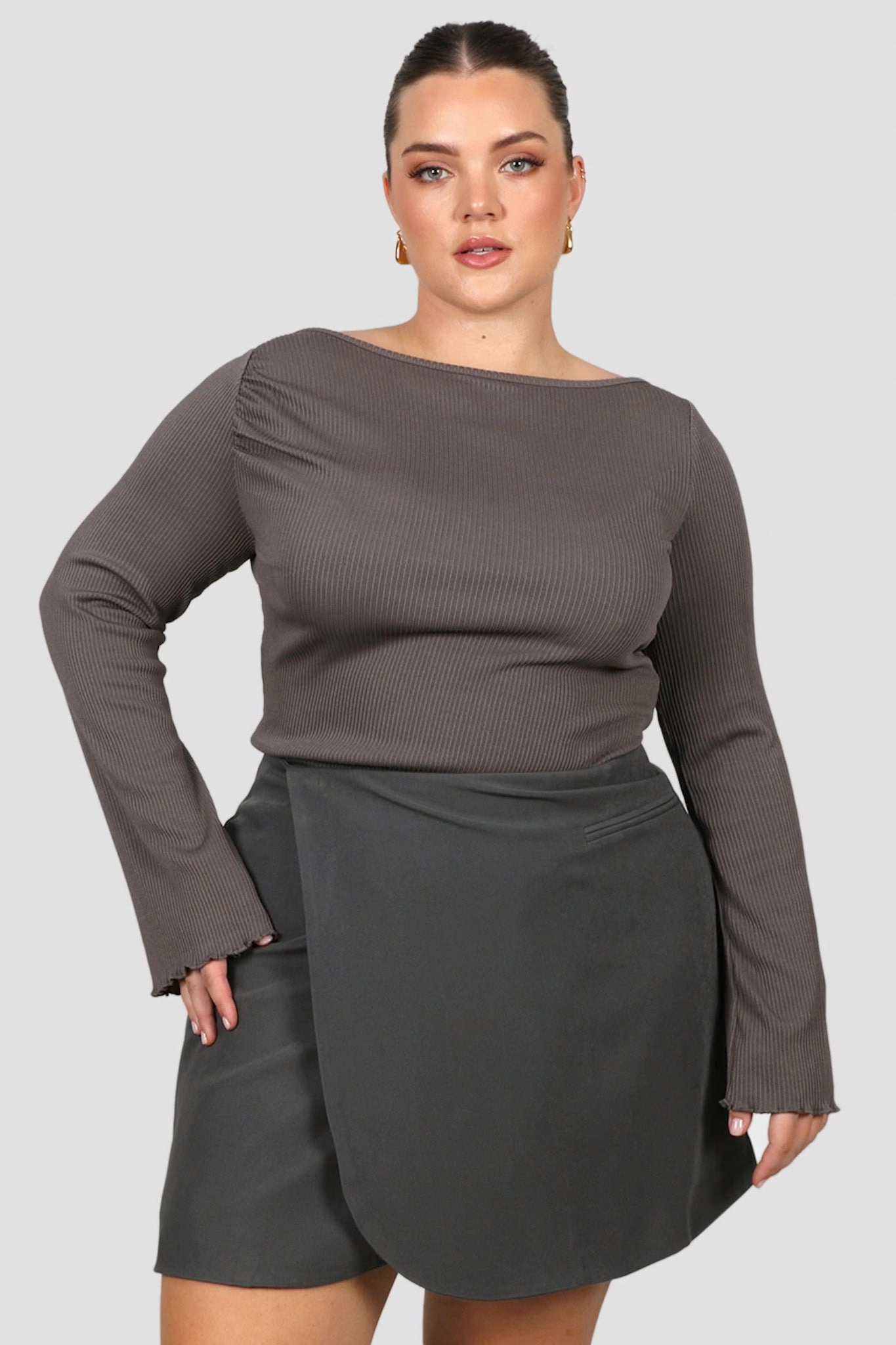 Lightweight Lining PORTER SKIRT GREY