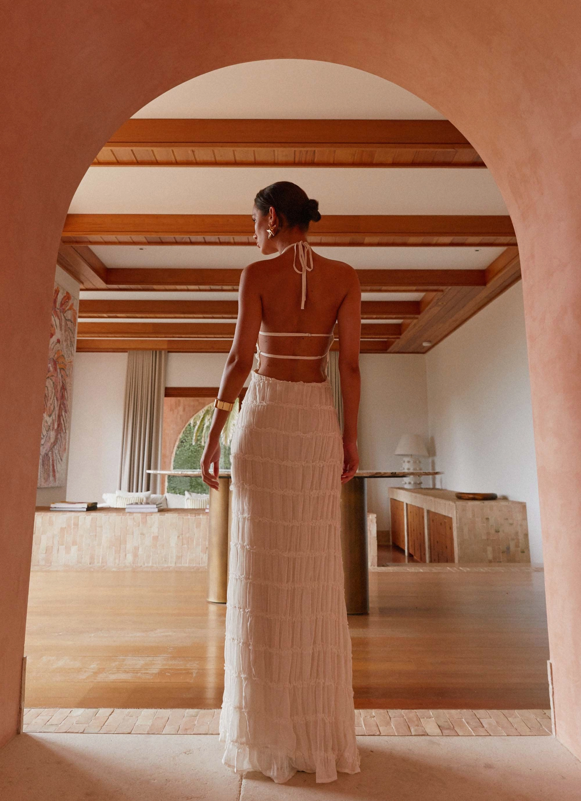 Chic Waistband Aullie Maxi Dress - Ivory