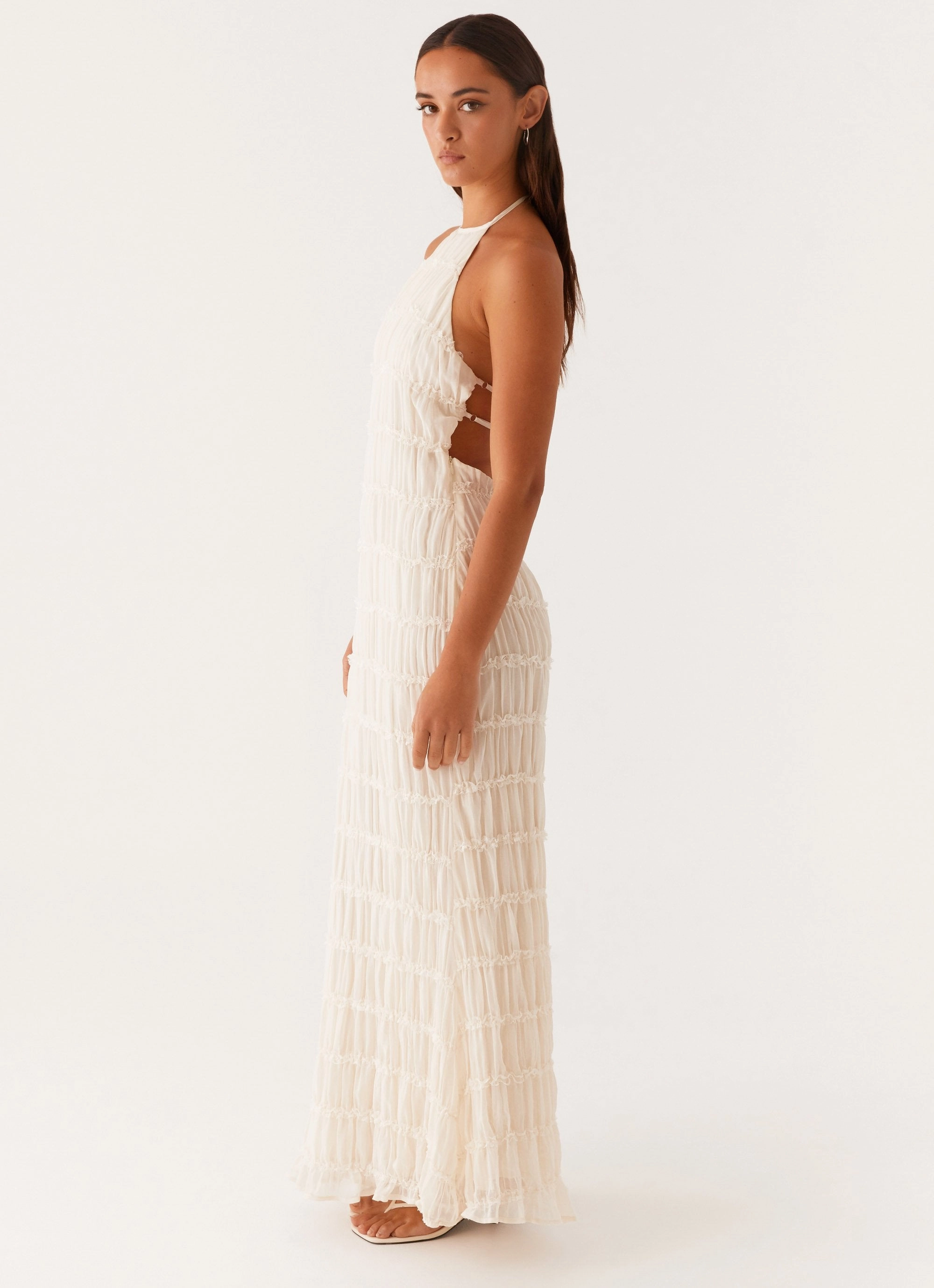 Recycled-Material ReinforcedHem Aullie Maxi Dress - Ivory