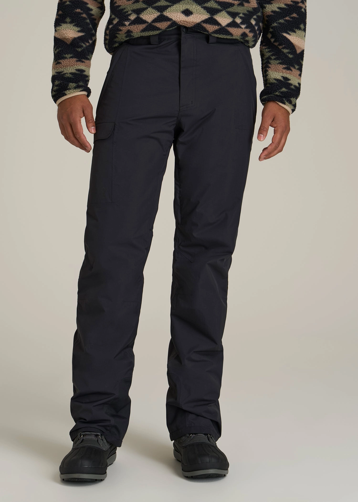 Convertible Style Snow Pants for Tall Men in Black