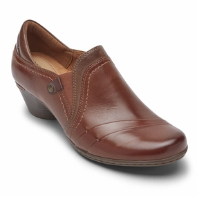Cobb Hill Women's Laurel Slip On - Tan Stand Comfort Elastic Gore Panels