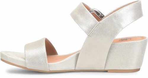 Sofft Women's Leather Wedge Sandal - Silver/Stone Beach Wear