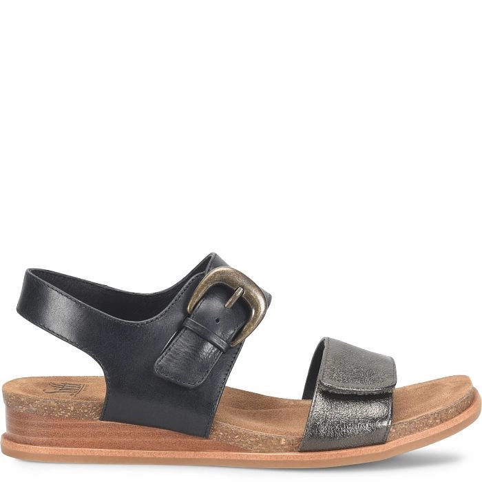 Tropical Glow Sofft Women's Peggie Sandal - Black/Dark Pewter