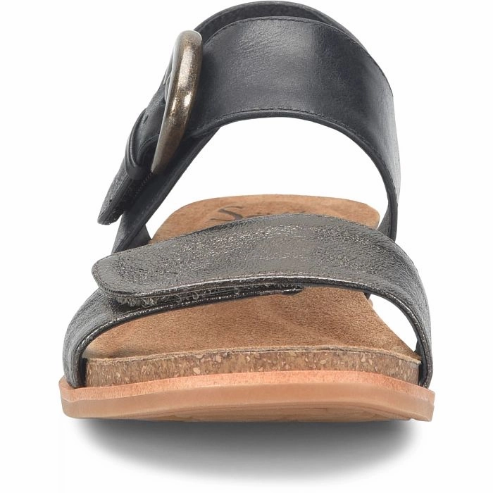 Sofft Women's Peggie Sandal - Black/Dark Pewter Adjustable band