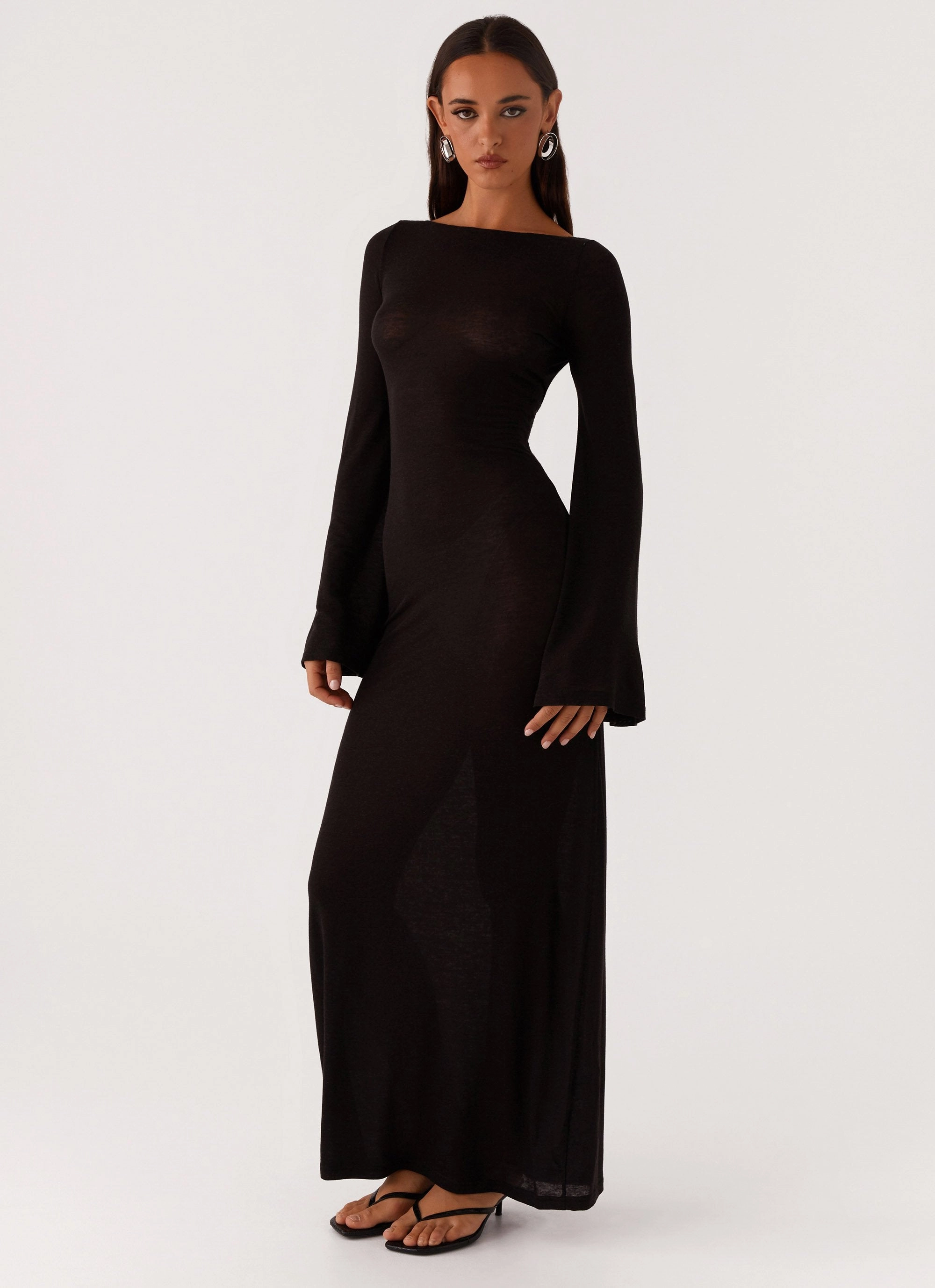 Smart Fit Wear Olivia Long Sleeve Maxi Dress - Black