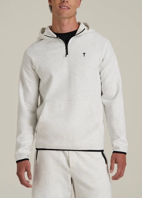 Office Wear pattern trend Tech Motion Fleece Hooded Popover for Tall Men in Heather Frost