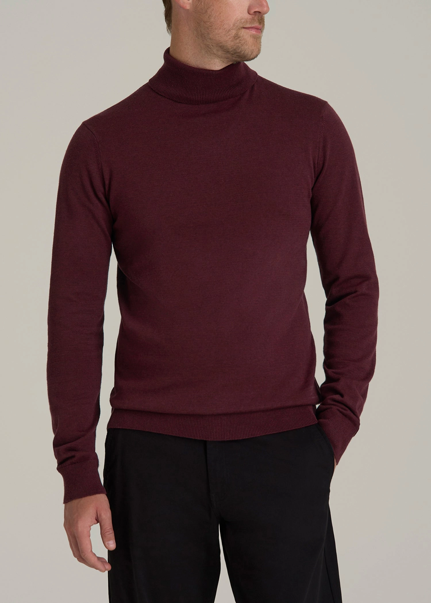 Men's Tall Turtleneck Sweater in Port Royale performance test
