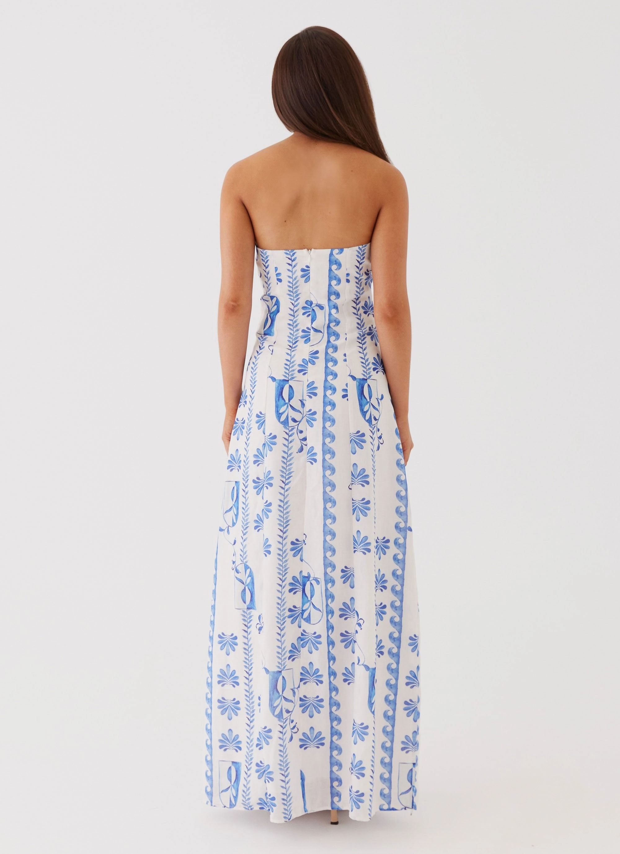 Neutral Form Daytime Look Tayla Linen Maxi Dress - Floral Wave