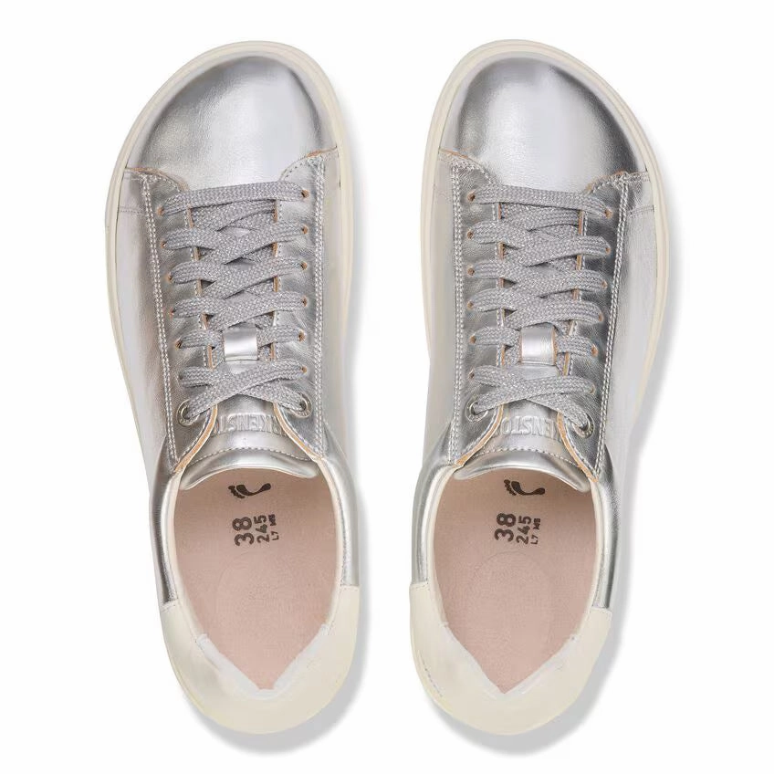 Stride Light Birkenstock Women's Bend Low Leather - Metallic Silver