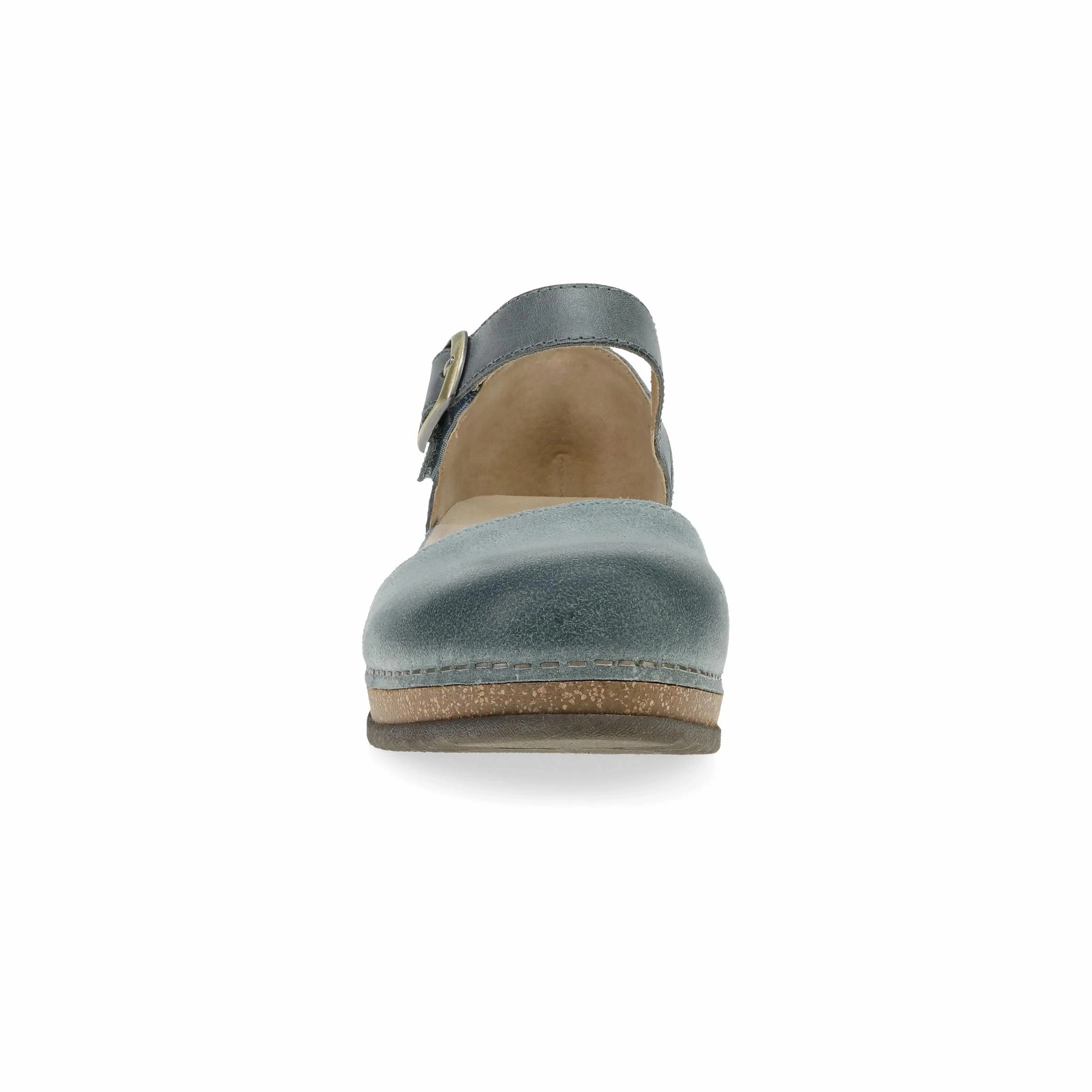 No Tie Dansko Women's Mae Mary Jane Clog - Denim Burnished Suede