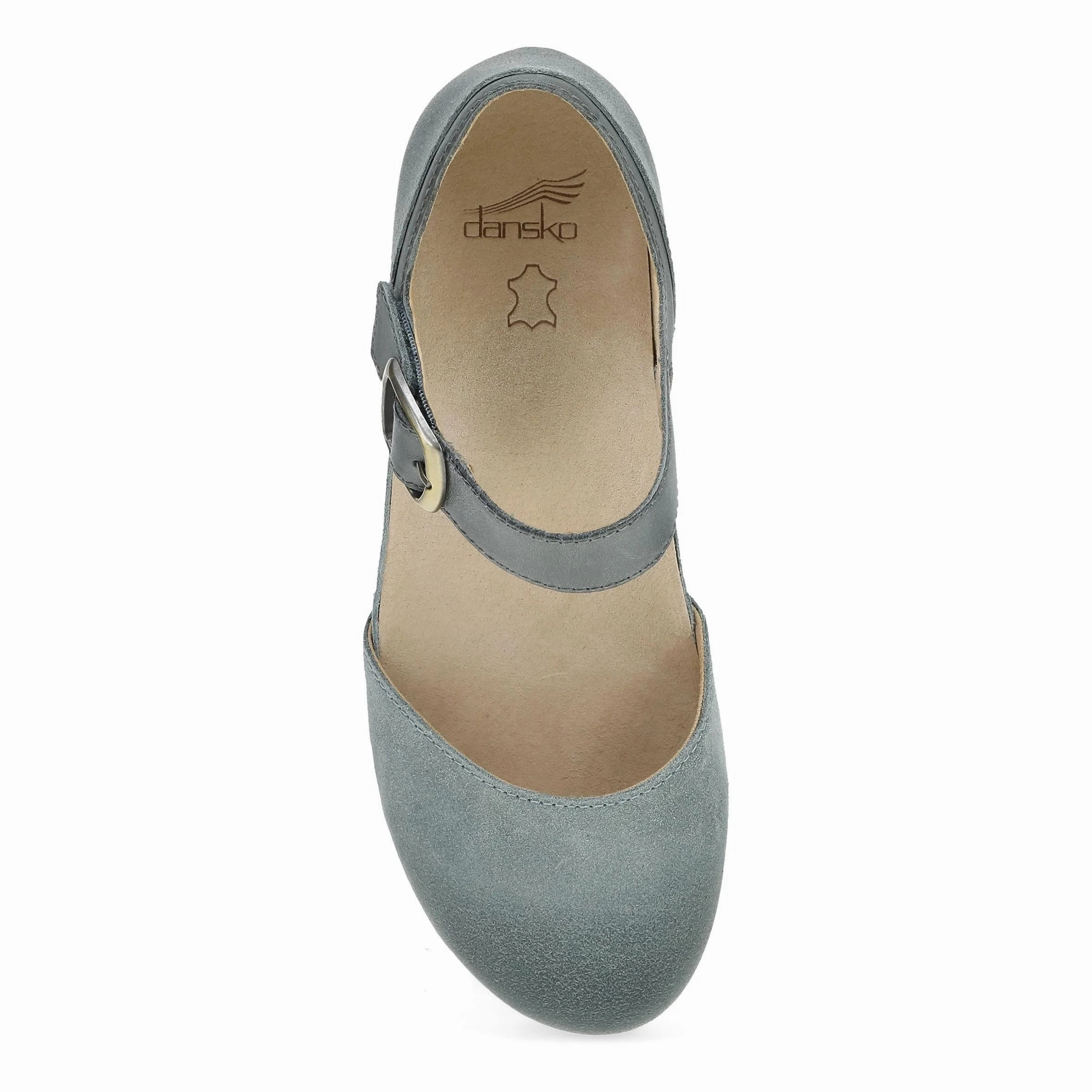 Dansko Women's Mae Mary Jane Clog - Denim Burnished Suede Versatile Design Park Fun