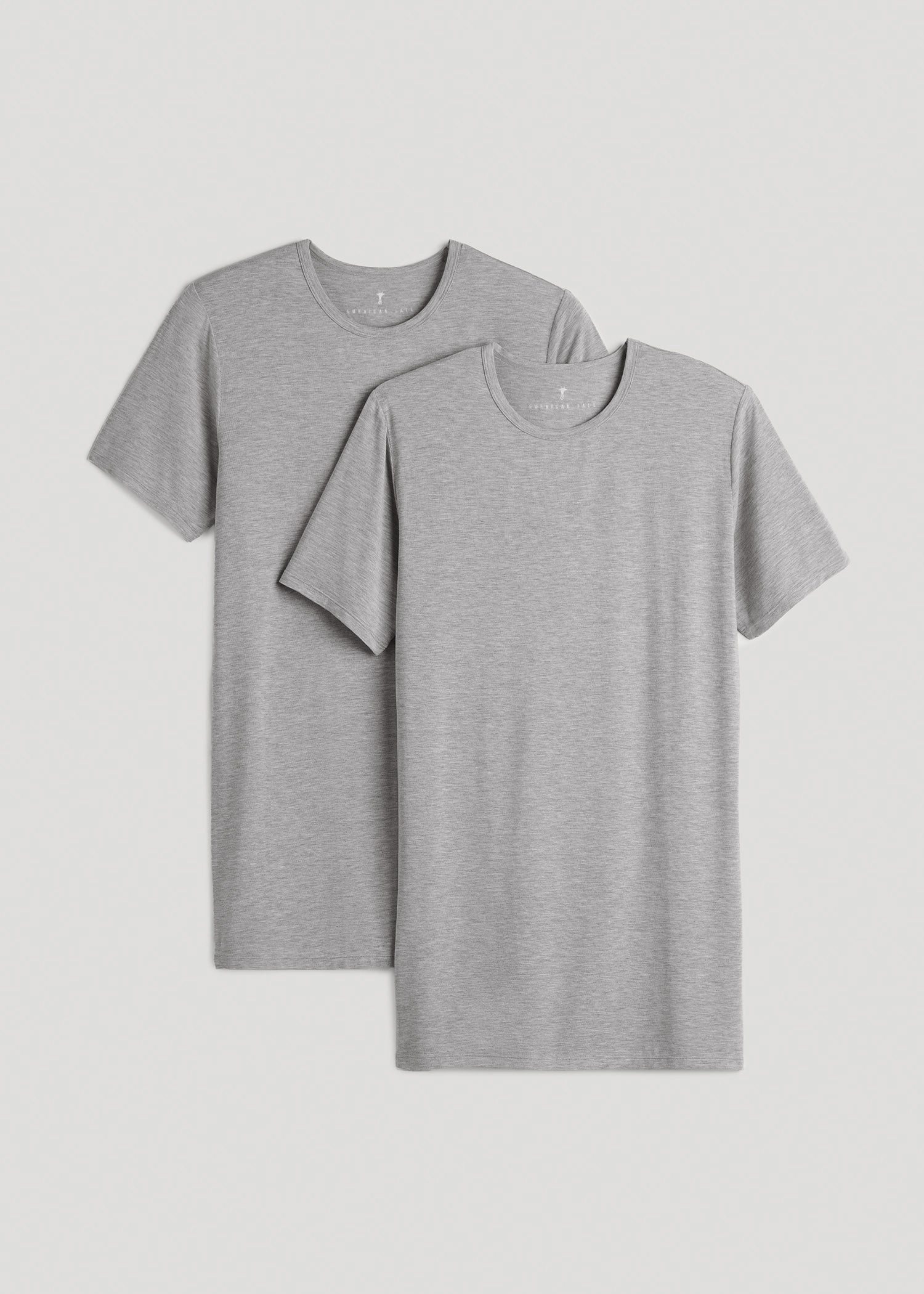 Reflective Logo Detail Minimalist Detailing 2 Pack Luxe Modal Crewneck Undershirt in Grey Mix