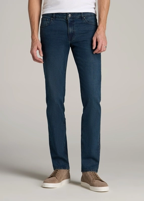 Carman TAPERED Jeans for Tall Men in Coastal Blue All Season Style Cool Classic