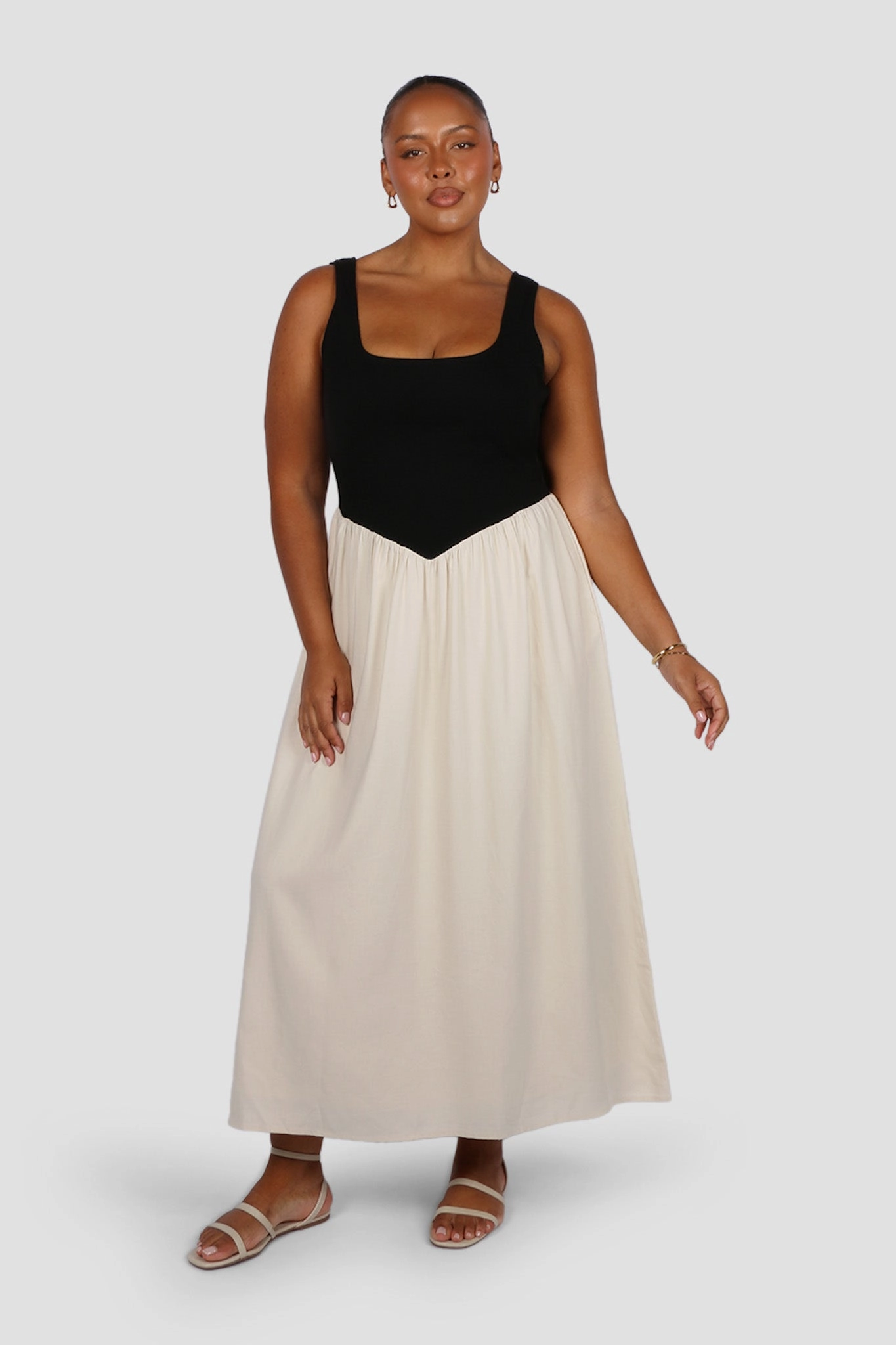 Soft Harmony MYRA DRESS NEUTRAL/BLACK