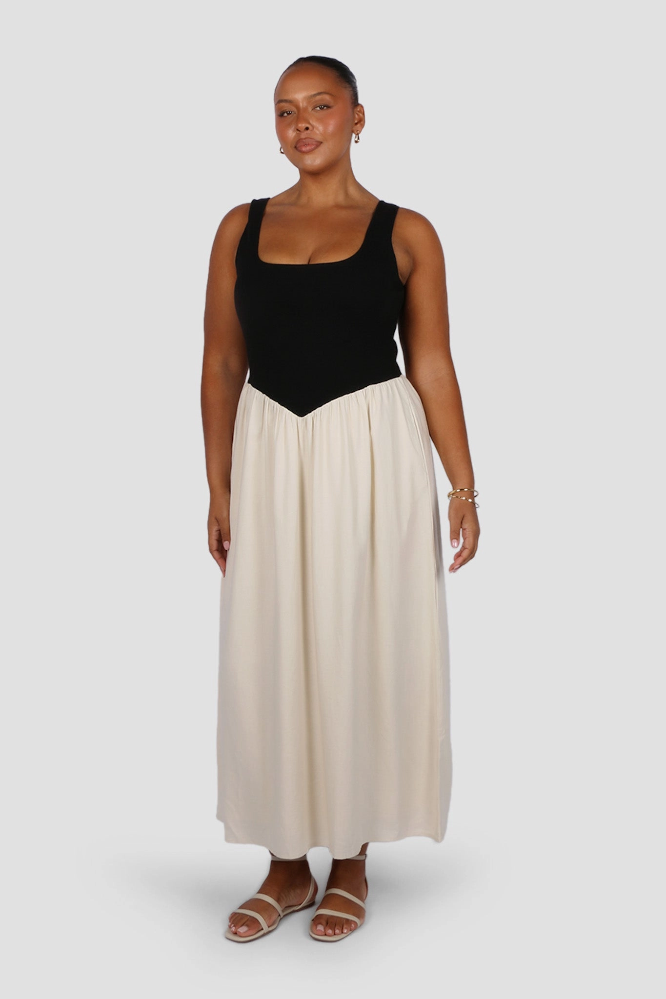Draped-Style Urban appeal MYRA DRESS NEUTRAL/BLACK