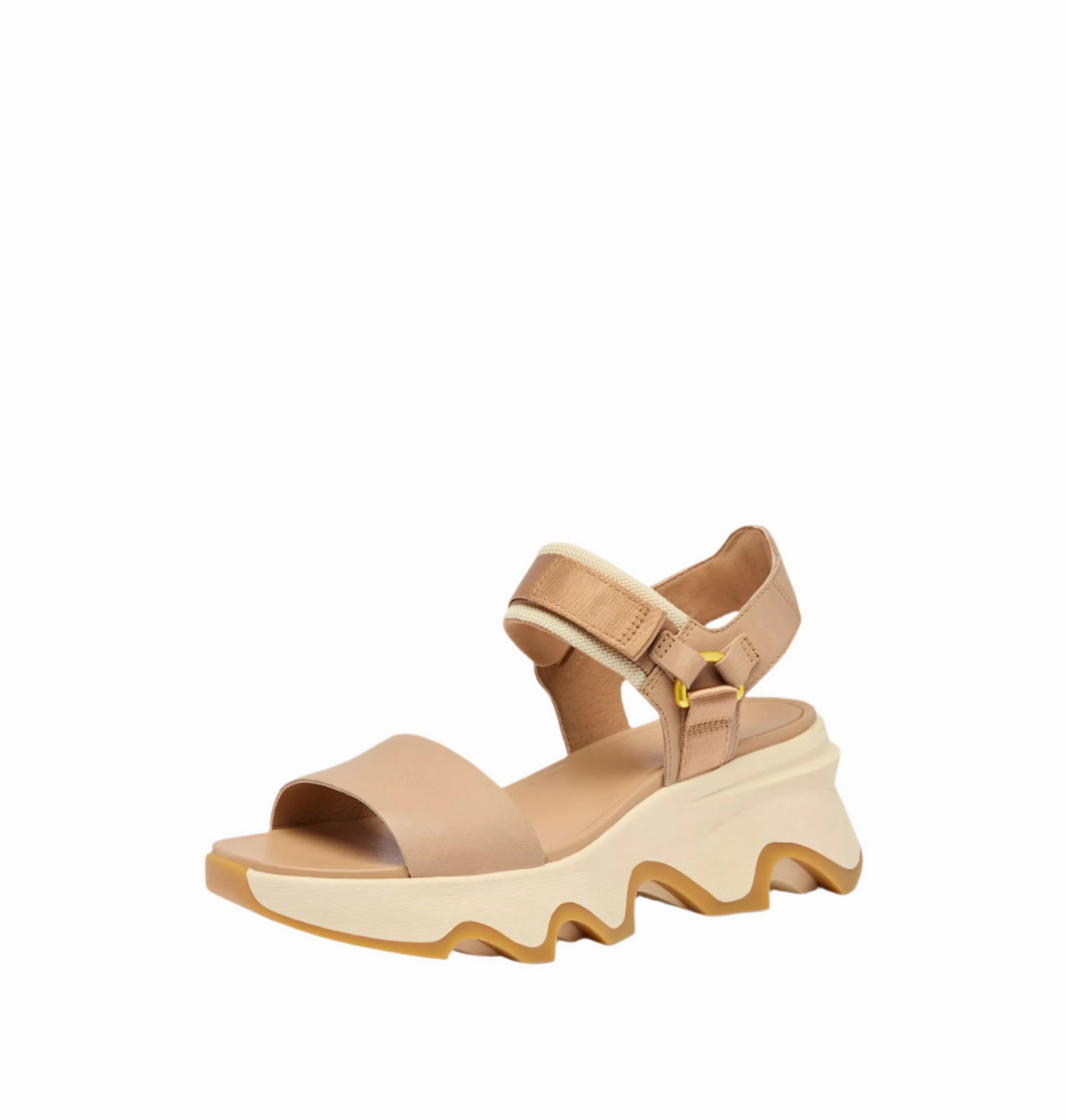 Sorel Women's Kinetic Y-Strap Wedge Sandal - Honest Beige/Honey Sporty Travel Shoes