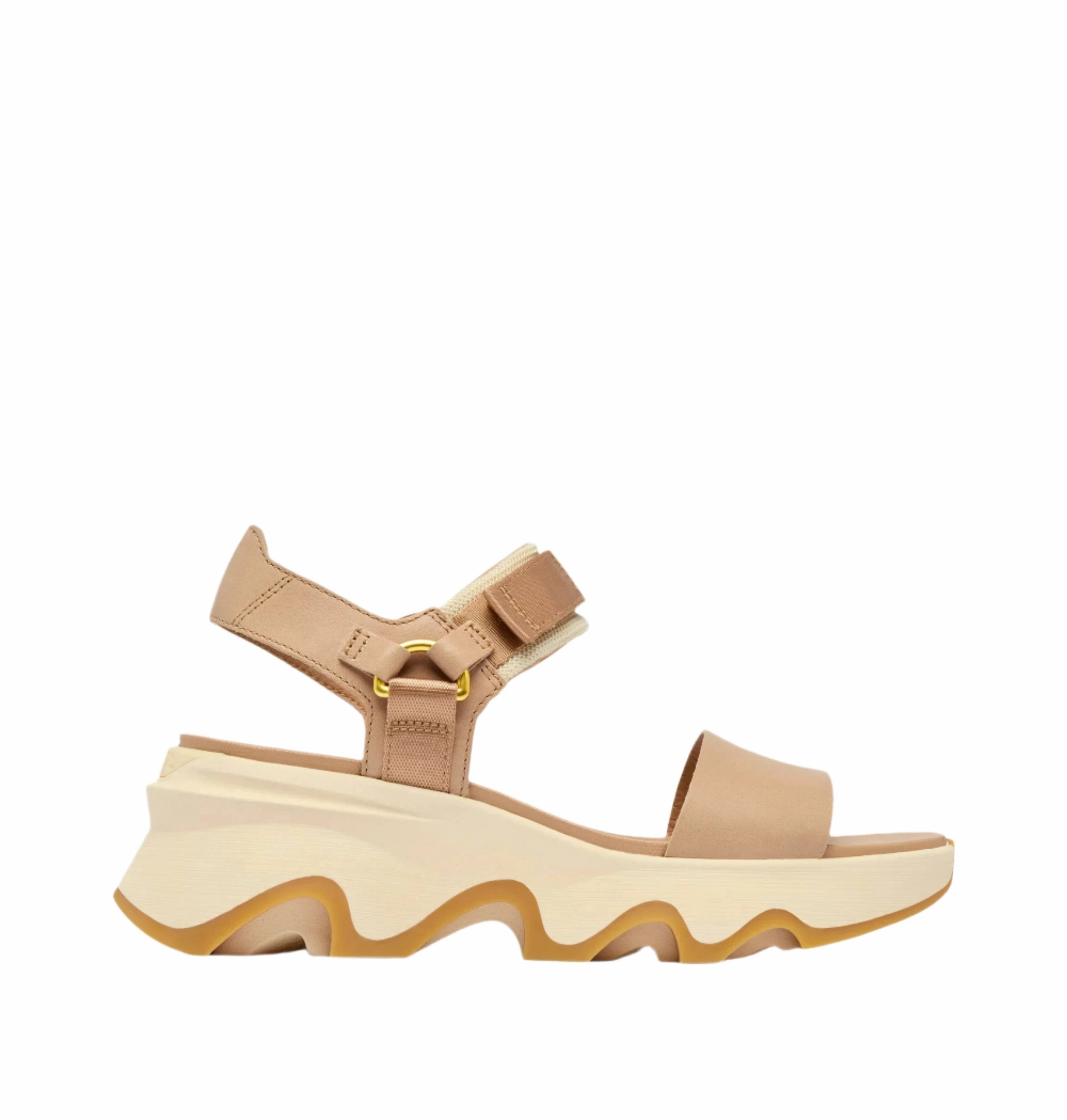 Sorel Women's Kinetic Y-Strap Wedge Sandal - Honest Beige/Honey Beaded