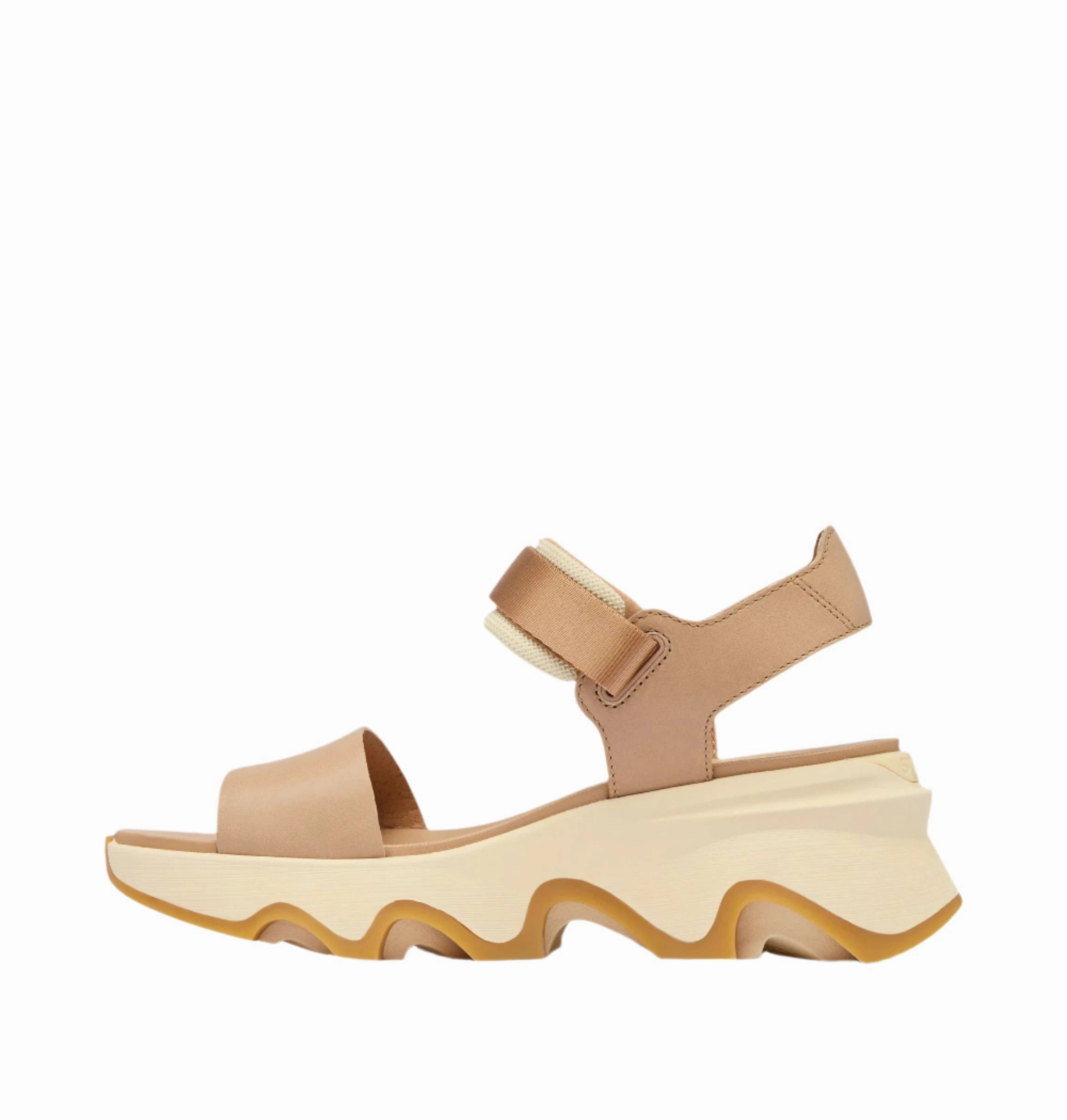 Sorel Women's Kinetic Y-Strap Wedge Sandal - Honest Beige/Honey Outdoor Sandals Poolside Look