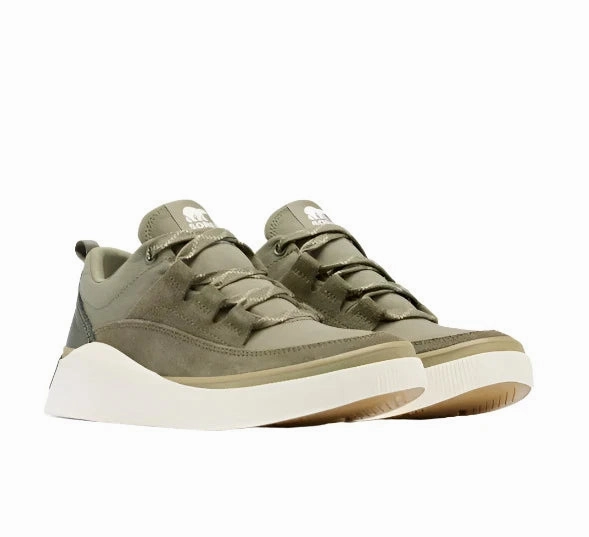 Sorel Women's Out N About IV Low Sneaker - Stone Green/Chalk Water   Resistant Neutral Base