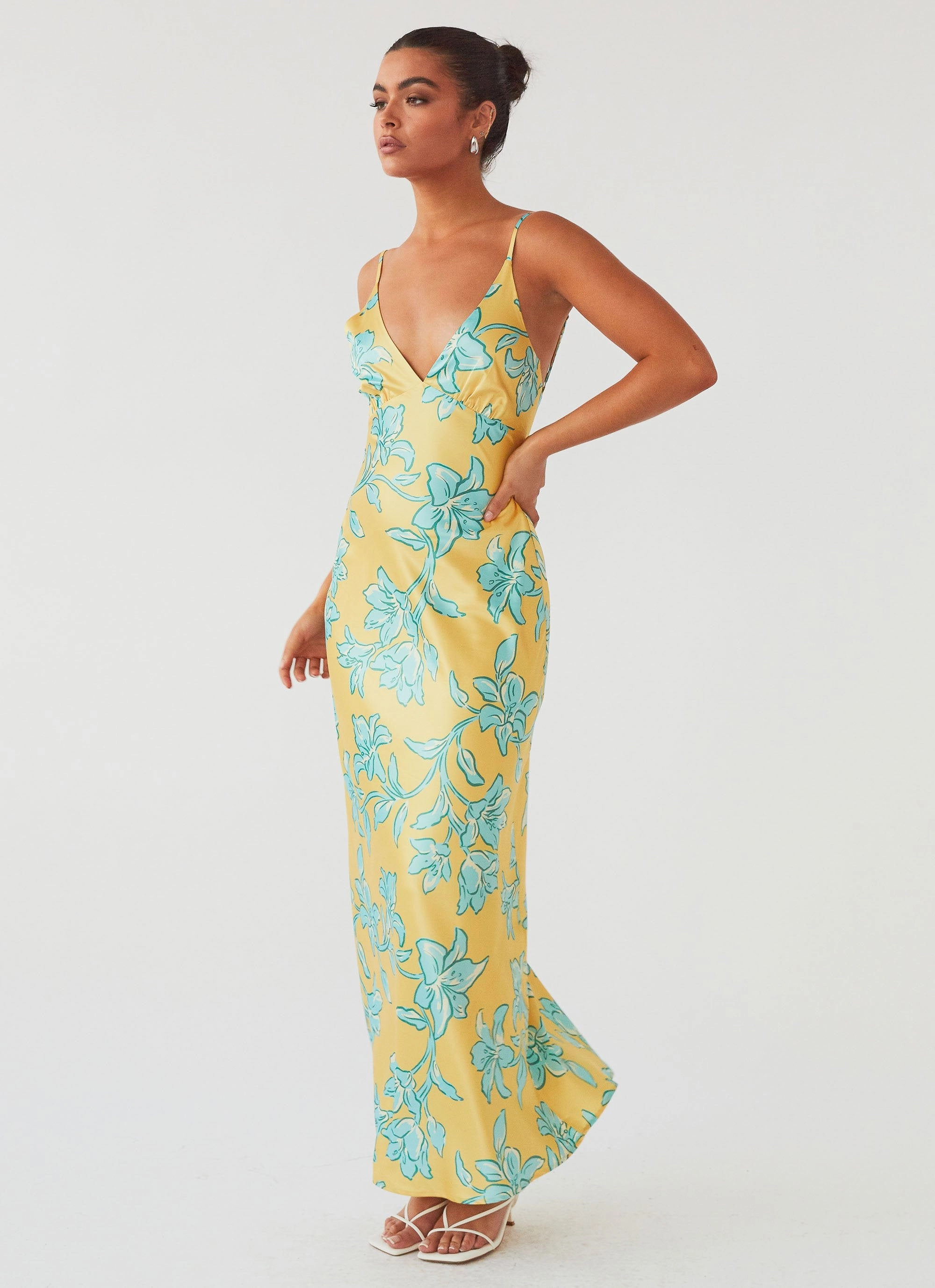 Sorrento Sun Maxi Dress - Golden Bloom Modern Fit Tie-dye