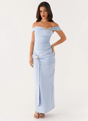 Simple Yet Elegant Majorly Maxi Dress - Blue