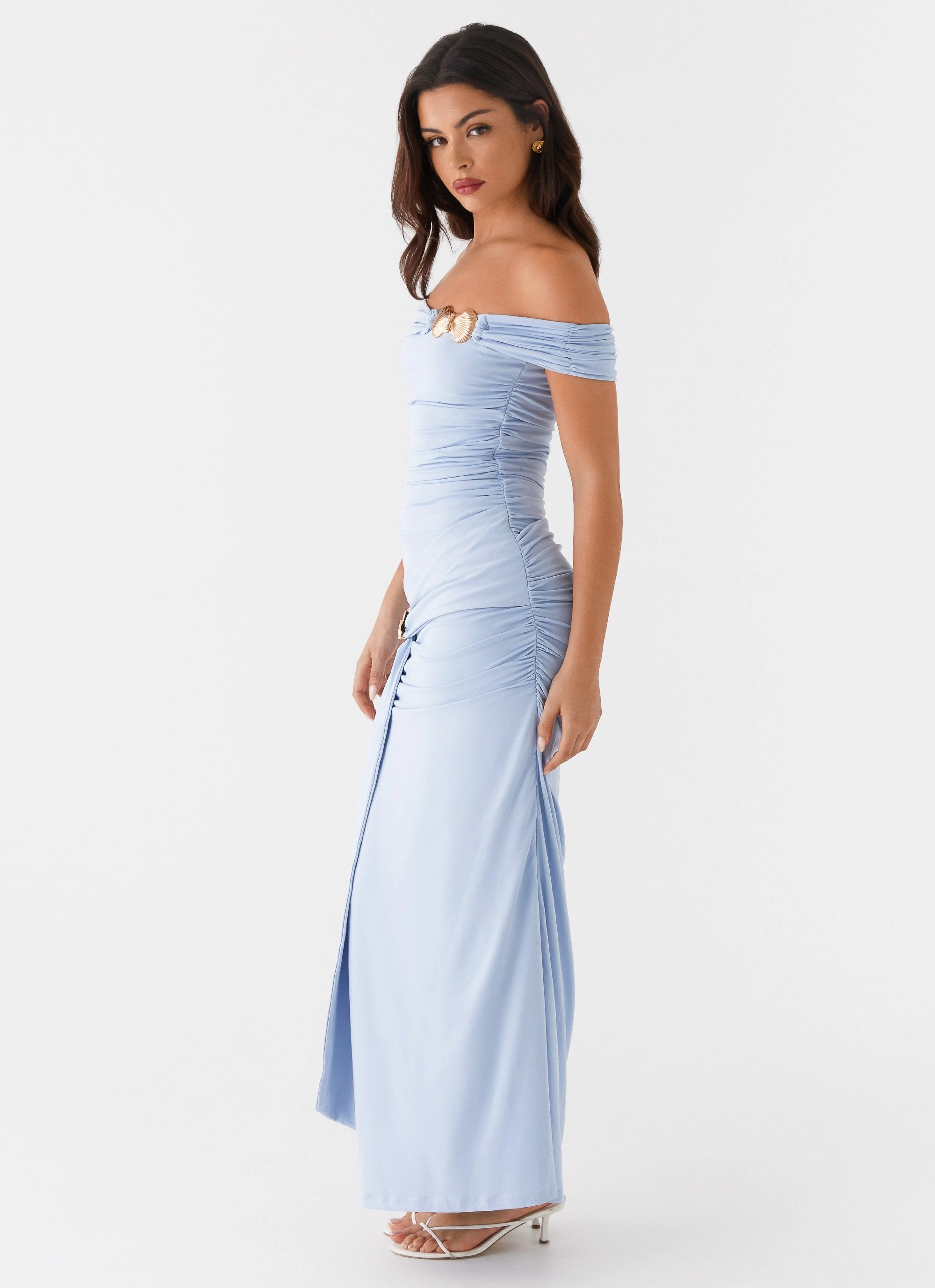Majorly Maxi Dress - Blue Chic Mom Neutral Finish