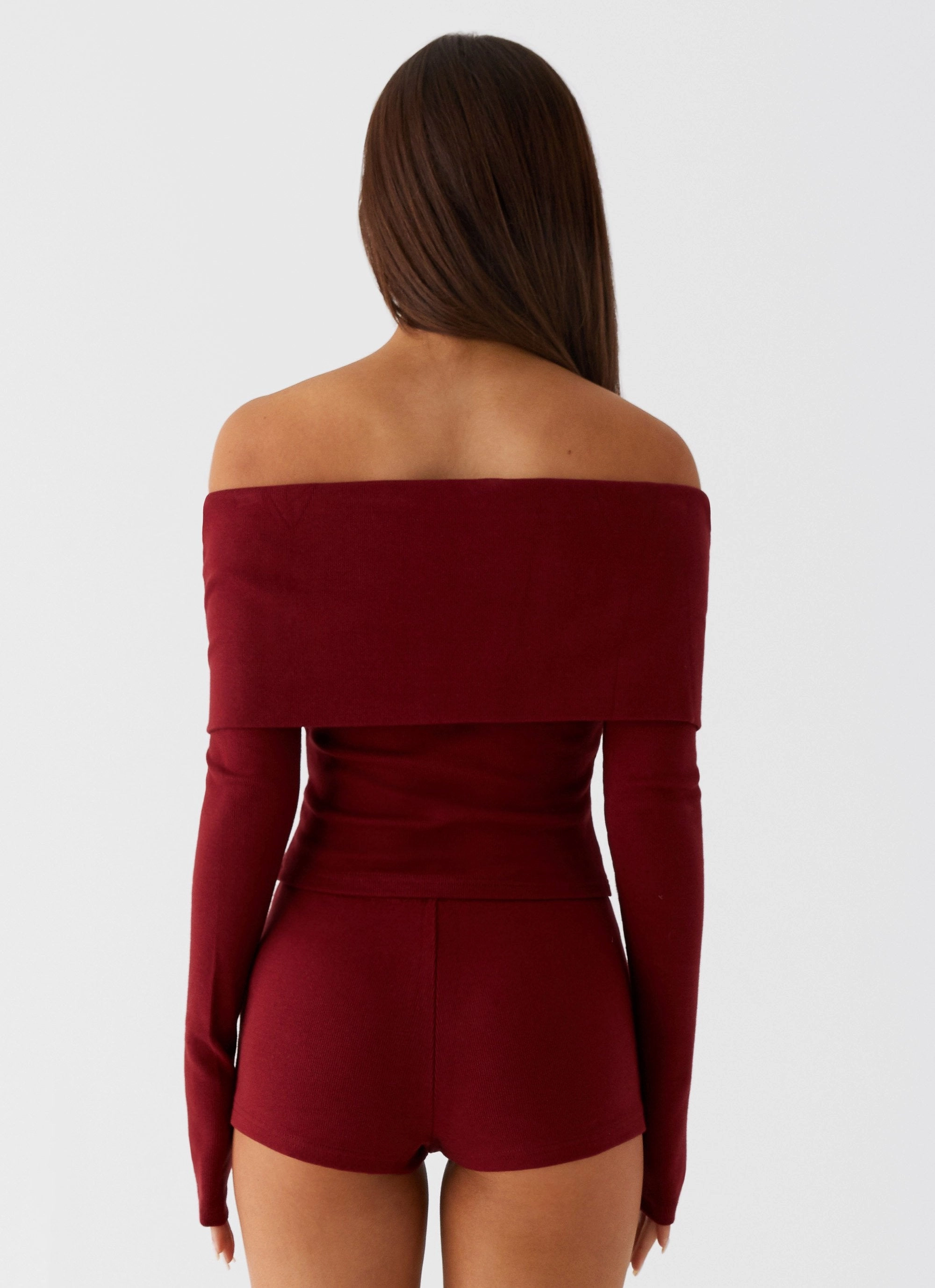 Spectate Long Sleeve Top - Maroon Hand wash recommended Colorfastness