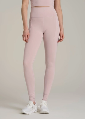 Flexible Fabric Balance Cinched Back Pocket Legging for Tall Women in Desert Rose