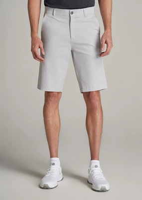 Weightless Travel Design Traveler Chino Shorts for Tall Men in Light Grey