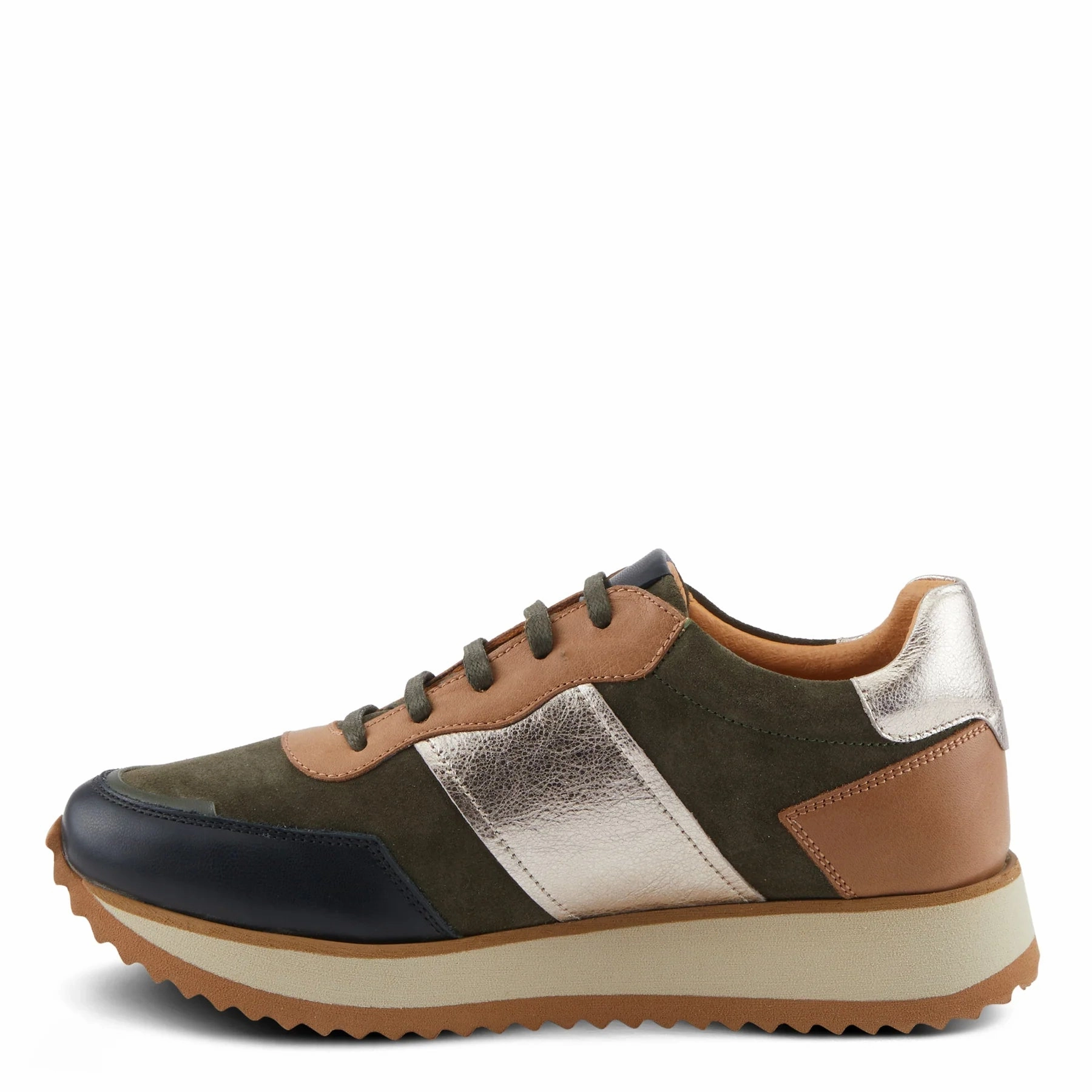 Spring Step Compter Sneaker - Olive Suede Natural Flow Comfy Walk