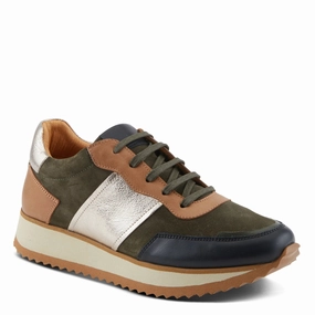 Spring Step Compter Sneaker - Olive Suede Breathable Shoes
