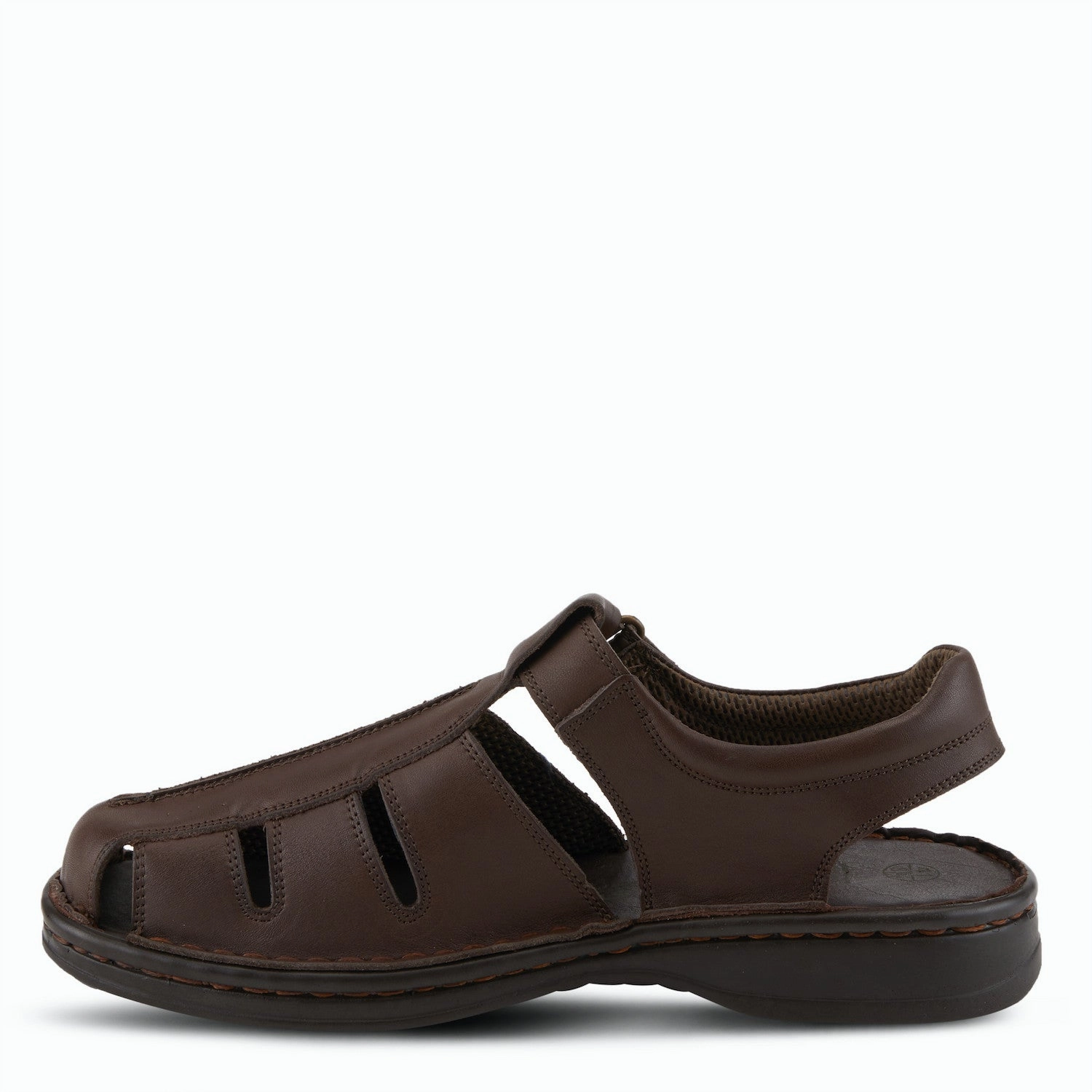 Preppy Pop Spring Step Men's Laredo Leather Sandal - Dark Brown
