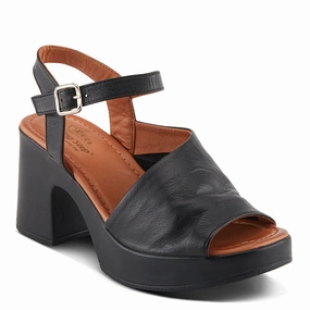Stylish Support Spring Step Women's Cello Sandals - Black