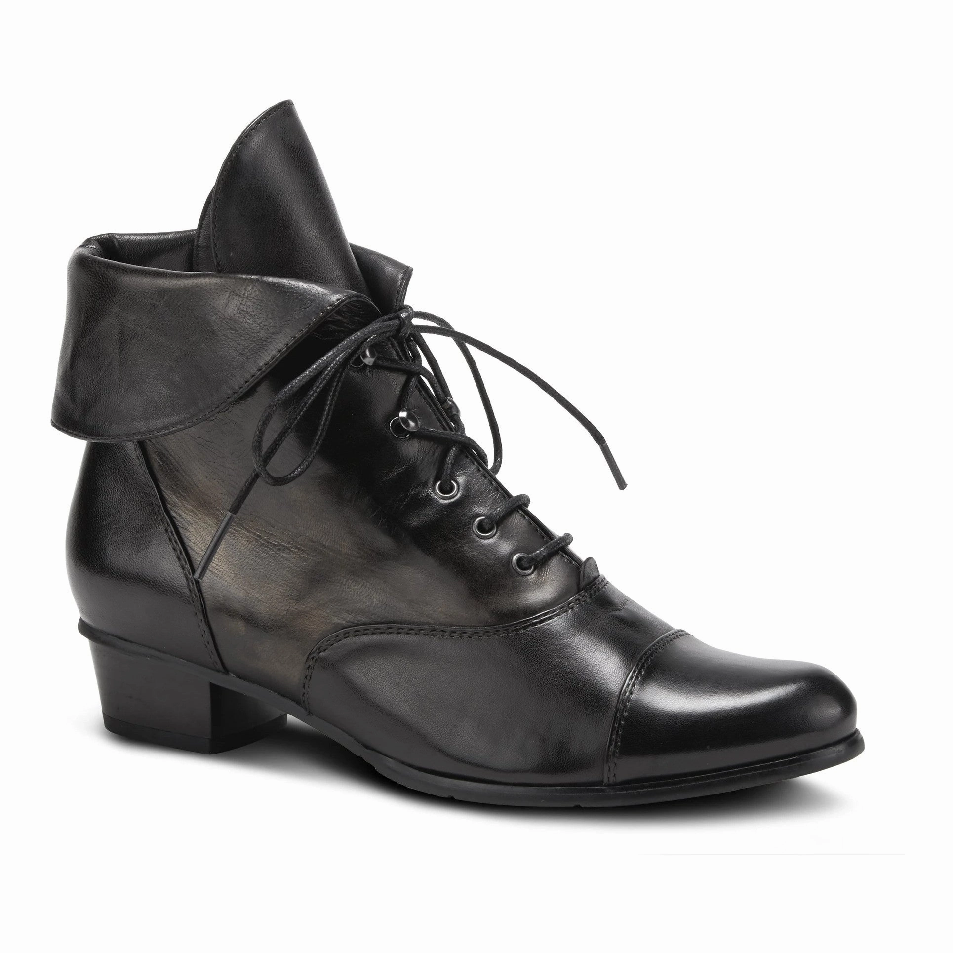 Spring Step Women's Galil Bootie - Black zipper Pull-on style