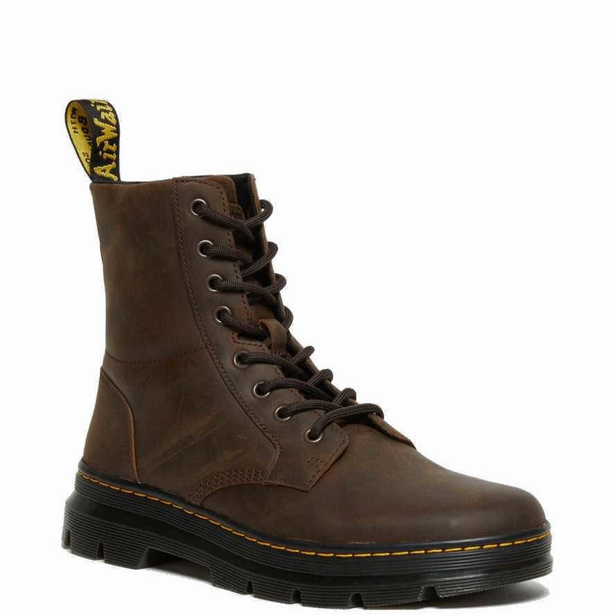 All-Purpose Use Dr. Martens Men's Combs Crazy Horse Leather Casual Boots - Dark Brown