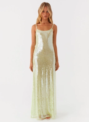 Subtle Finish Higher Level Sequin Maxi Dress - Mint