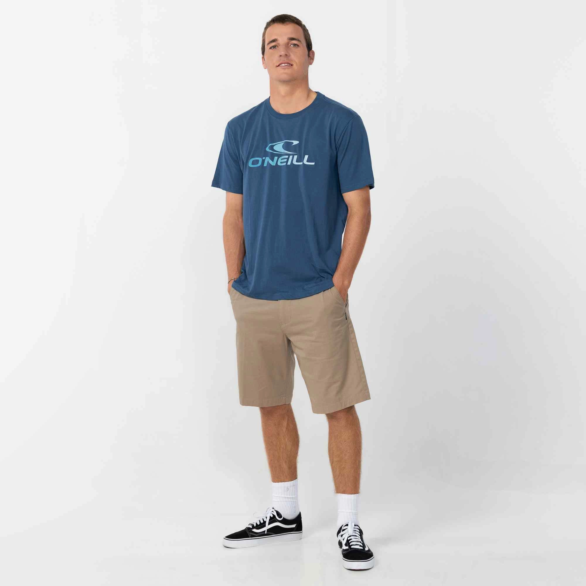 Stacked T-Shirt - Navy Cool Layering Ribbed Collar Trim