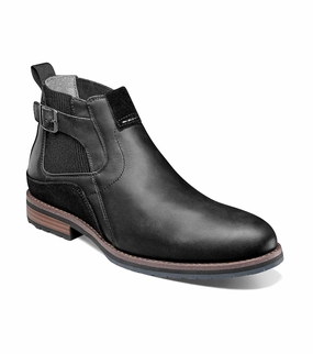 Stacy Adams Men's Oskar Plain Toe Chelsea Boot - Black Lunch Jog