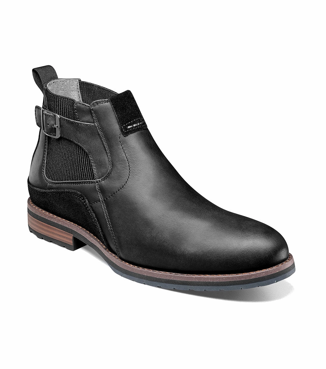Stacy Adams Men's Oskar Plain Toe Chelsea Boot - Black Lunch Jog