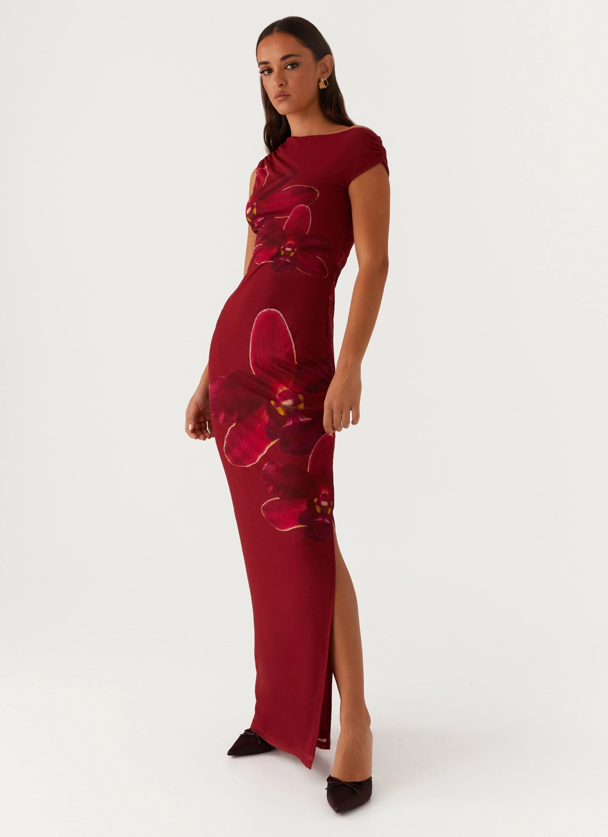Smooth silhouette Showtime Maxi Dress - Maroon